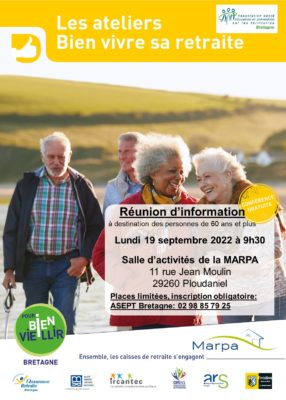 Atelier Bien vivre sa retraite - Ploudaniel (29) @ Salle des Activités de la MARPA | Ploudaniel | Bretagne | France
