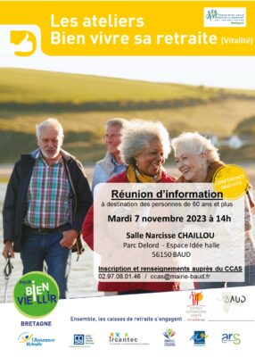 Atelier Bien vivre sa retraite - Baud (56) @ Salle Narcisse CHAILLOU - Parc Delord - Espace Idée halle | Baud | Bretagne | France